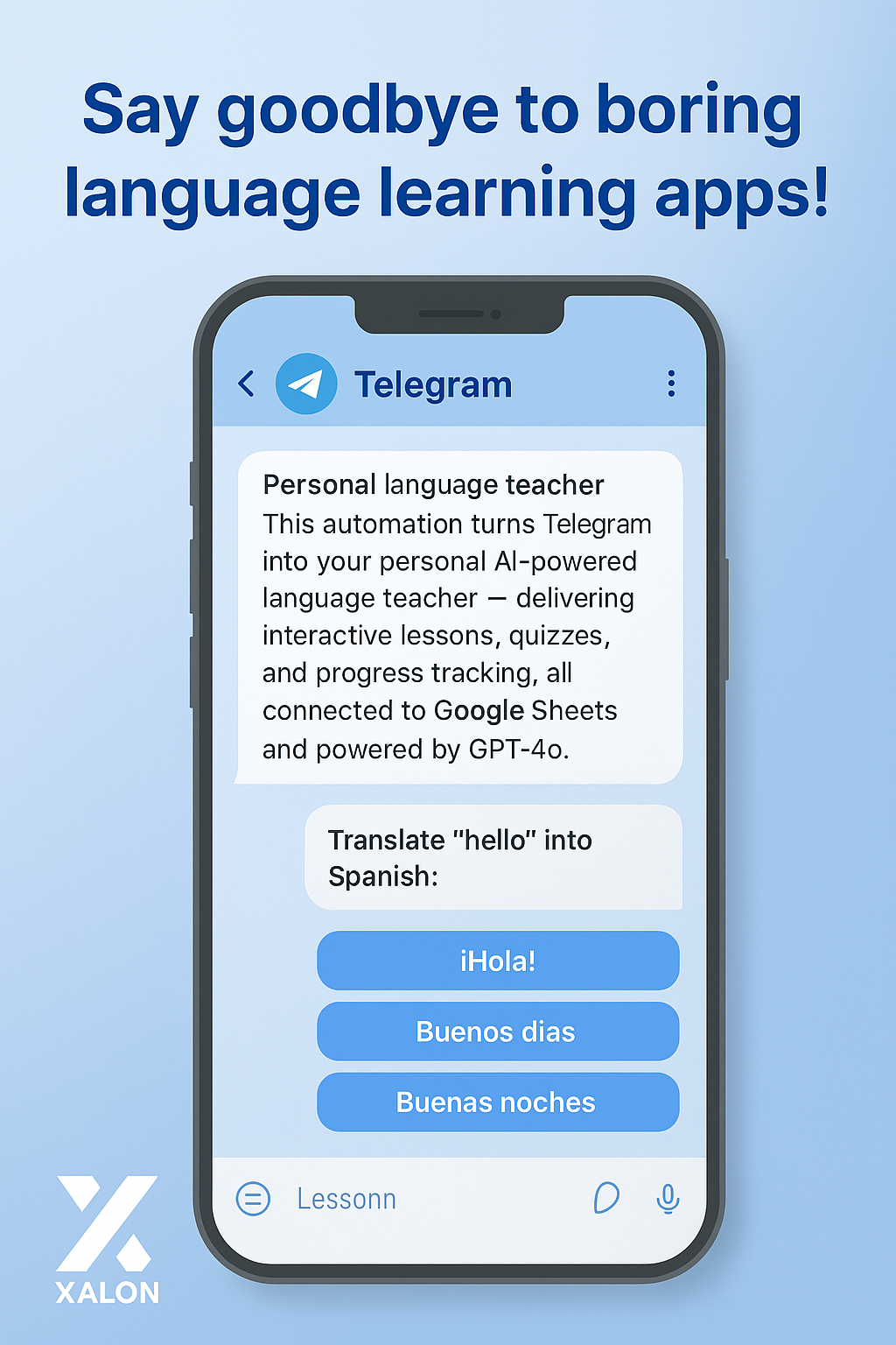 AI Powered Language Teacher with Telegram Google Sheet and GPT 4o