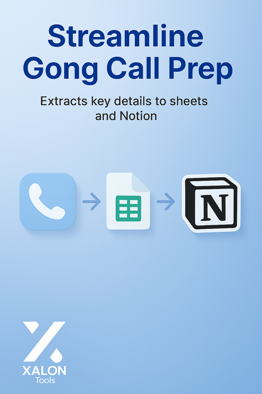 CallForge 02 Prep Gong Calls with Sheets and Notion for AI Summarization