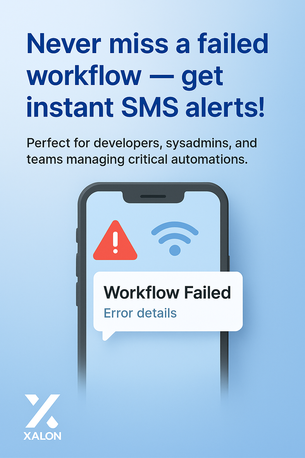 Send an SMS when a workflow fails