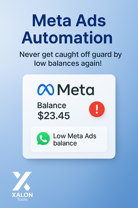 Meta Ads low balance alert auto‑notification via WhatsApp or email