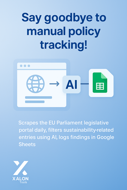 EU Green Legislation Tracker with GPT‑4o, Google Sheets and Tasks