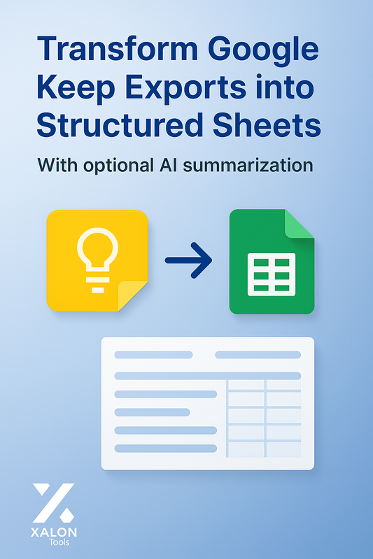 Import Google Keep Notes To Google Sheets Using OpenAI And Google Drive