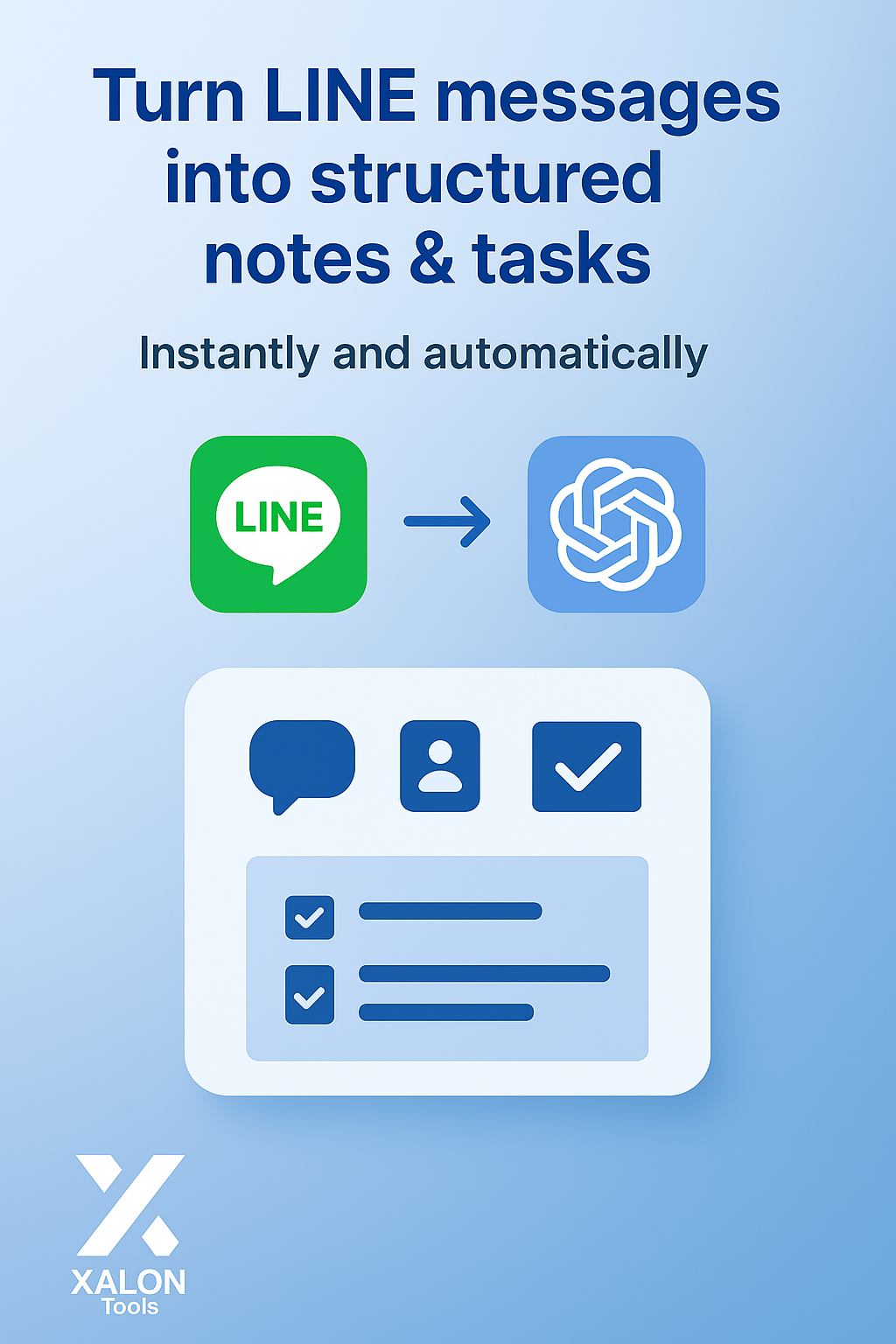 Line Messages With GPT – Save Notes, Namecard Data And Tasks