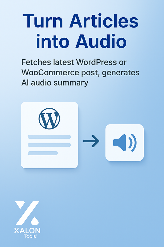 Generate and Upload an Audio Summary of a WordPress or WooCommerce Article