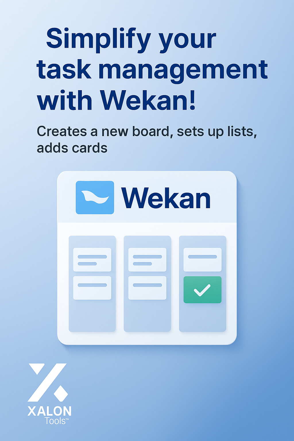 Create a board, lists, and a card in Wekan