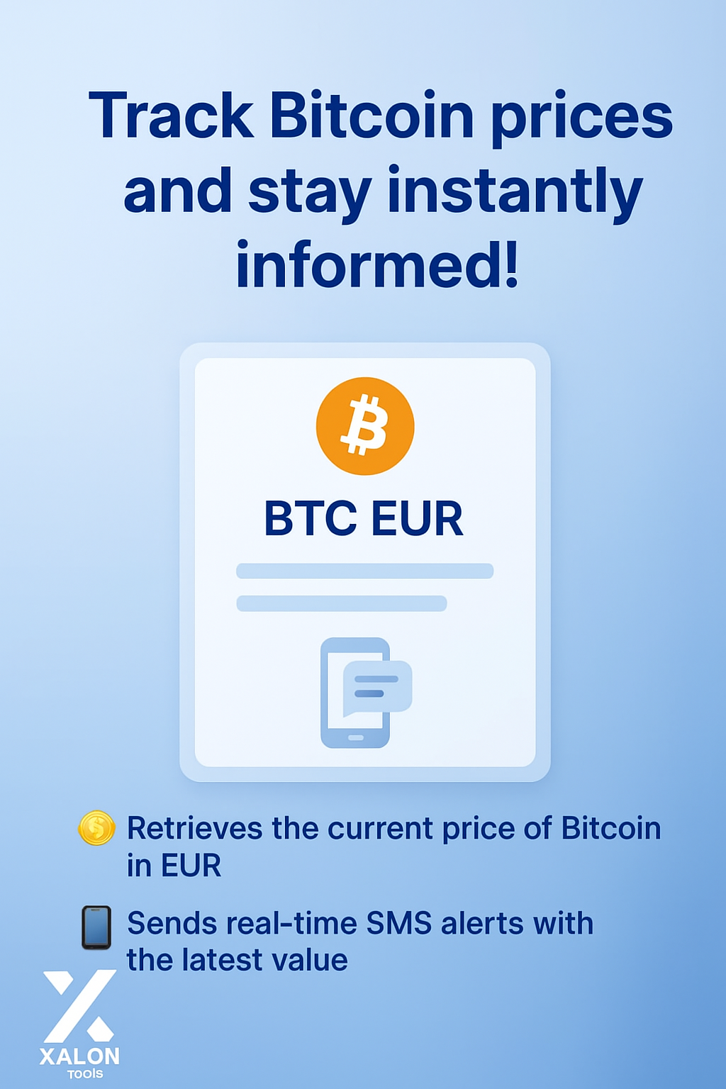 Get the price of BTC in EUR and send an SMS