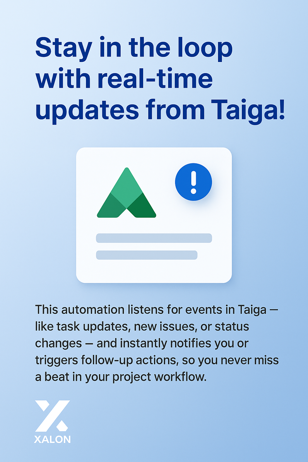 Receive updates when an event occurs in Taiga