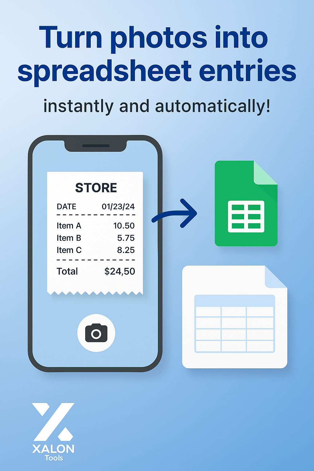 Add data from a photo to Google Sheets