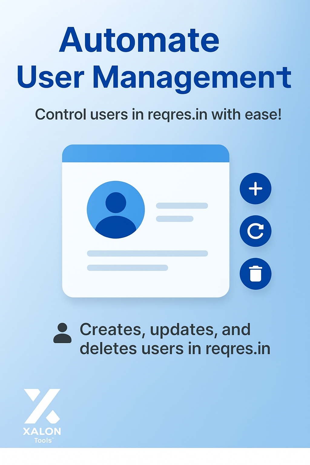 Manage users automatically in reqres.in