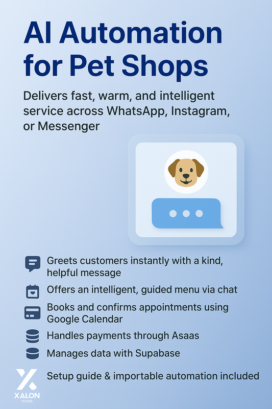 AI petshop assistant with GPT‑4o, Google Calendar and WhatsApp/Instagram/Facebook