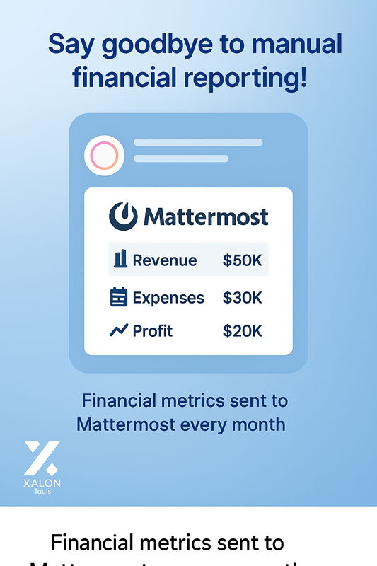 Send financial metrics monthly to Mattermos